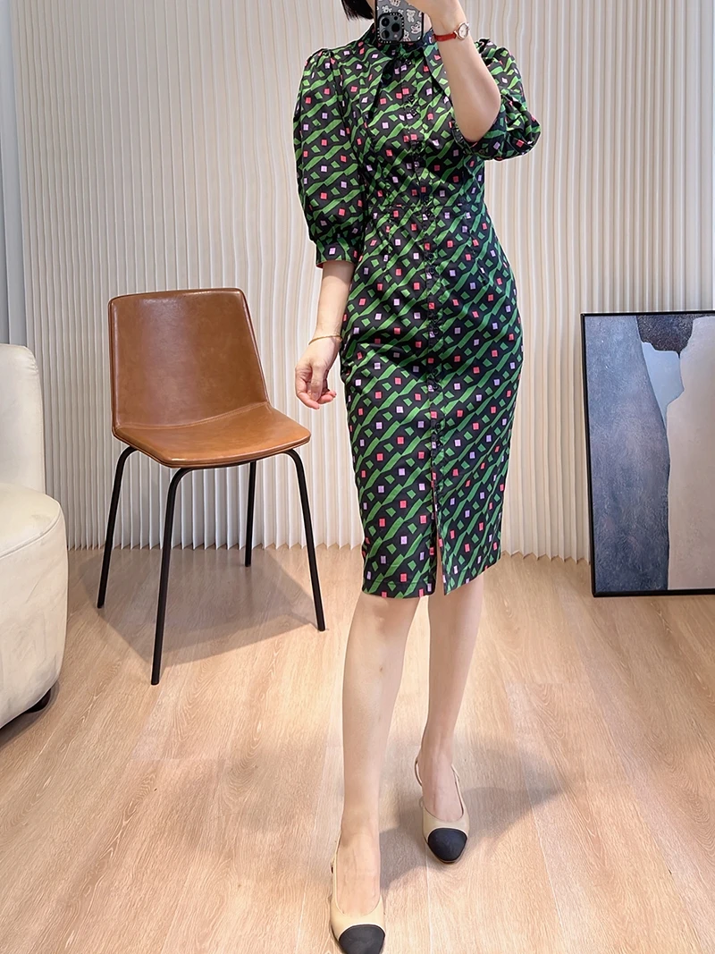 

Ele een Print Slim Fit irt Dr Women's Cotton Elastic Skirt Ci Commute Spring Summer Faion Queen New Arrival