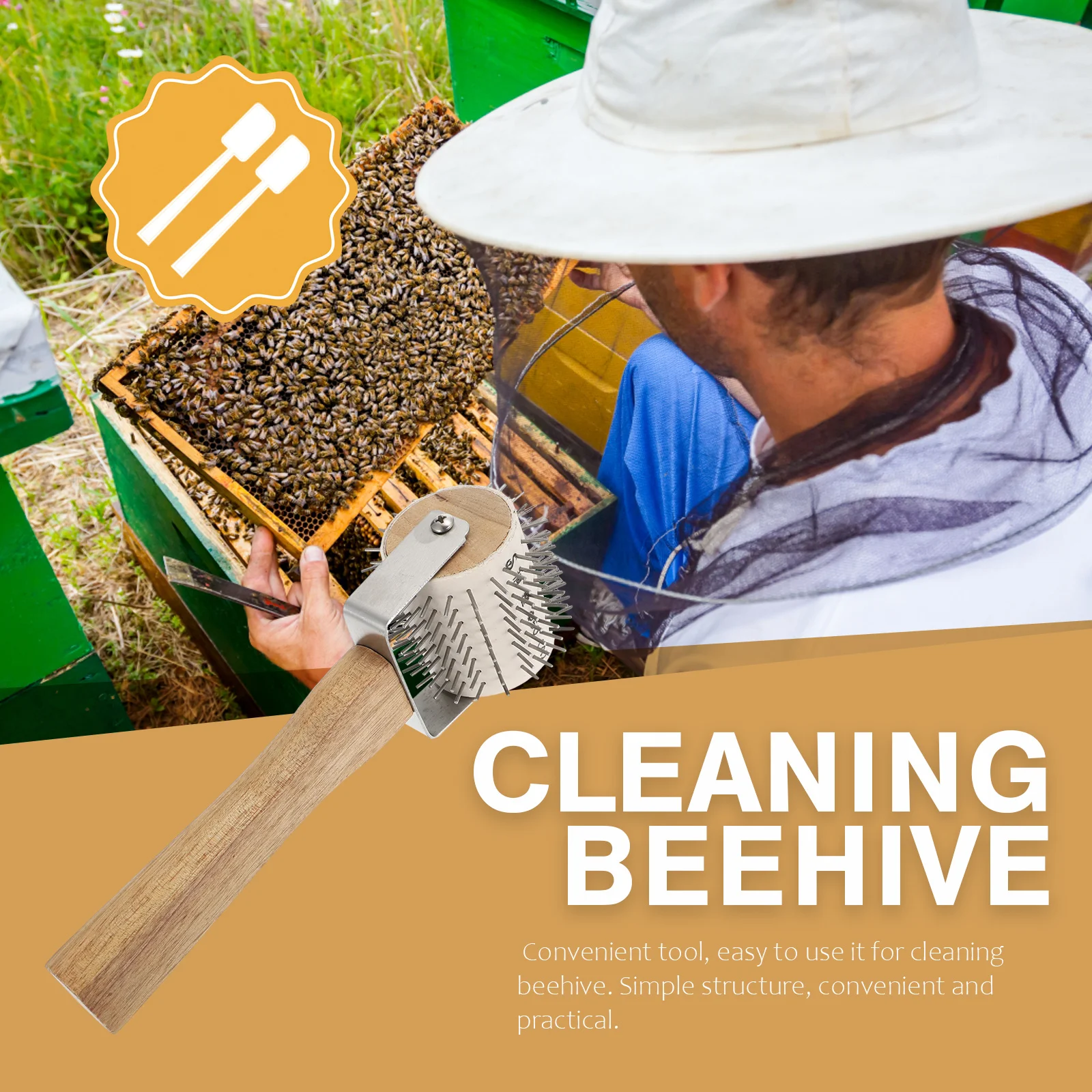 

Uncapping Needle Roller Propolis Collector Stainless Steel Needles Beekeeping Equipment Bee Hive Hand Tool Needle Roller