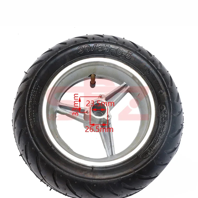 90/65-6.5 Inch Pocket Bike Front Rims Wheels Tyres Mini Racing Bike Tubeless Vacuum Tire for 47cc/49cc 2 Stroke Small Motorcyle