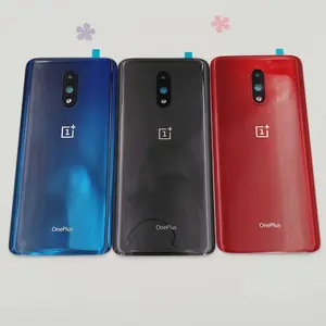 Bilashmart Oneplus 7 Glass Back Rear Panel Door Housing Cover Replacement Battery Case Repair Parts One Plus 1+ 7 With Camera Lens