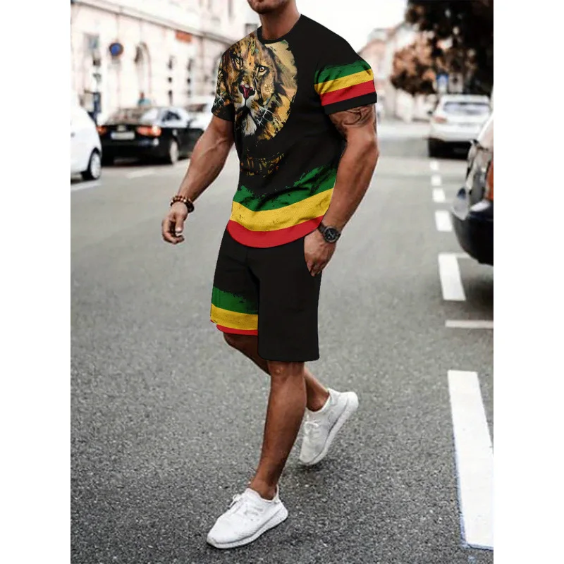 

Мужской комплект футболок с 3D-принтом, цветочный принт, удобный хлопковый топ с рукавом три четверти для весны, лета, осени, унисекс одежда