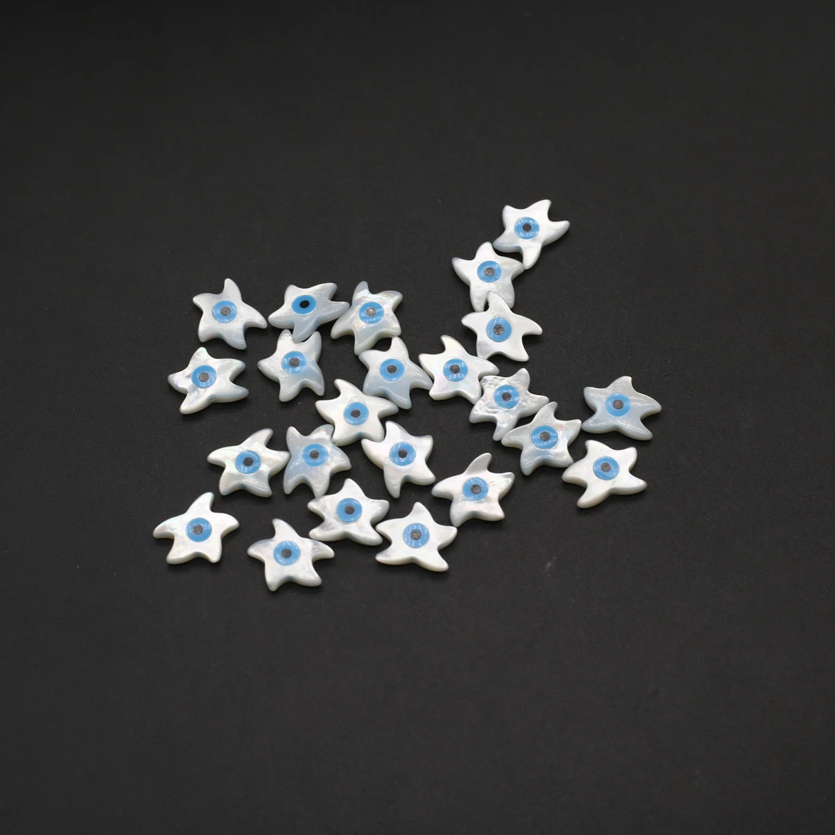20Pcs Blue Demon Eyes Beads Natural Shell Evil Eye Starfish Shape Beads Handmade Jewelry Making Bracelet Necklace Charms