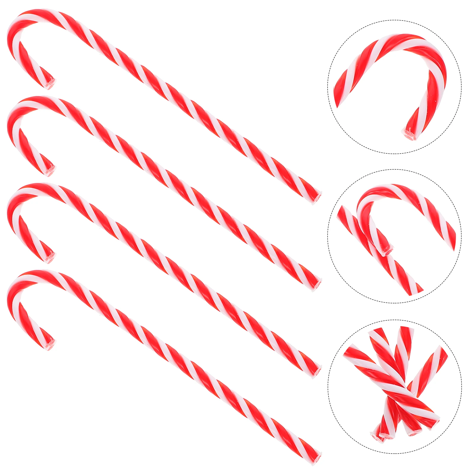 

18 Pcs Red Christmas Decorations Santa Claus Crutches Candy Cane Tree Ornaments Wood Pile Canes Child