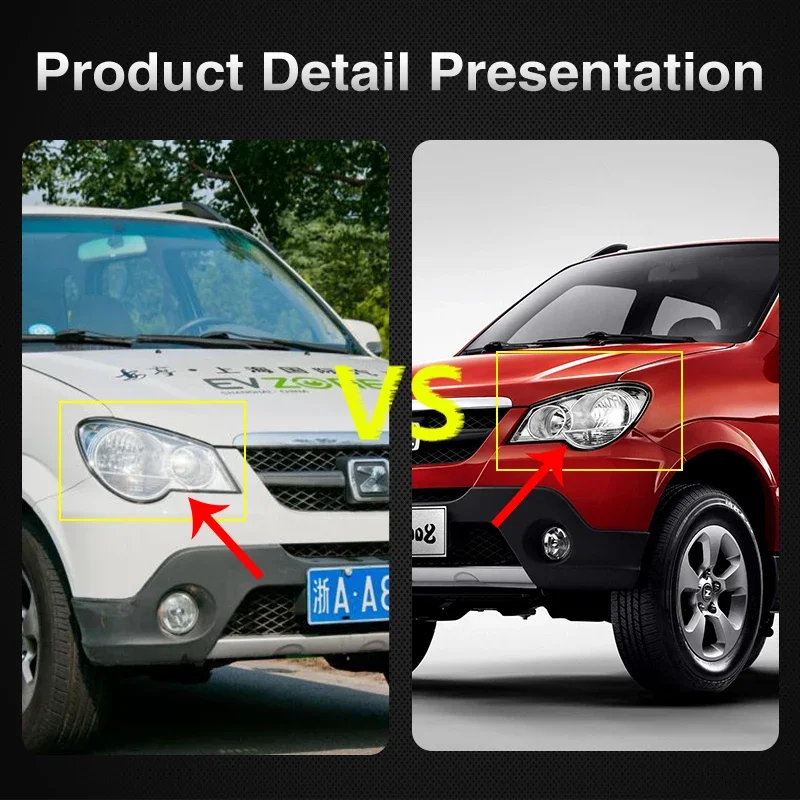 For Zotye 5008 Hunter Nomad 2005~2016 Front Headlight Assembly Clear Lens Running Driver Light Lamp Replacement Car Accessories