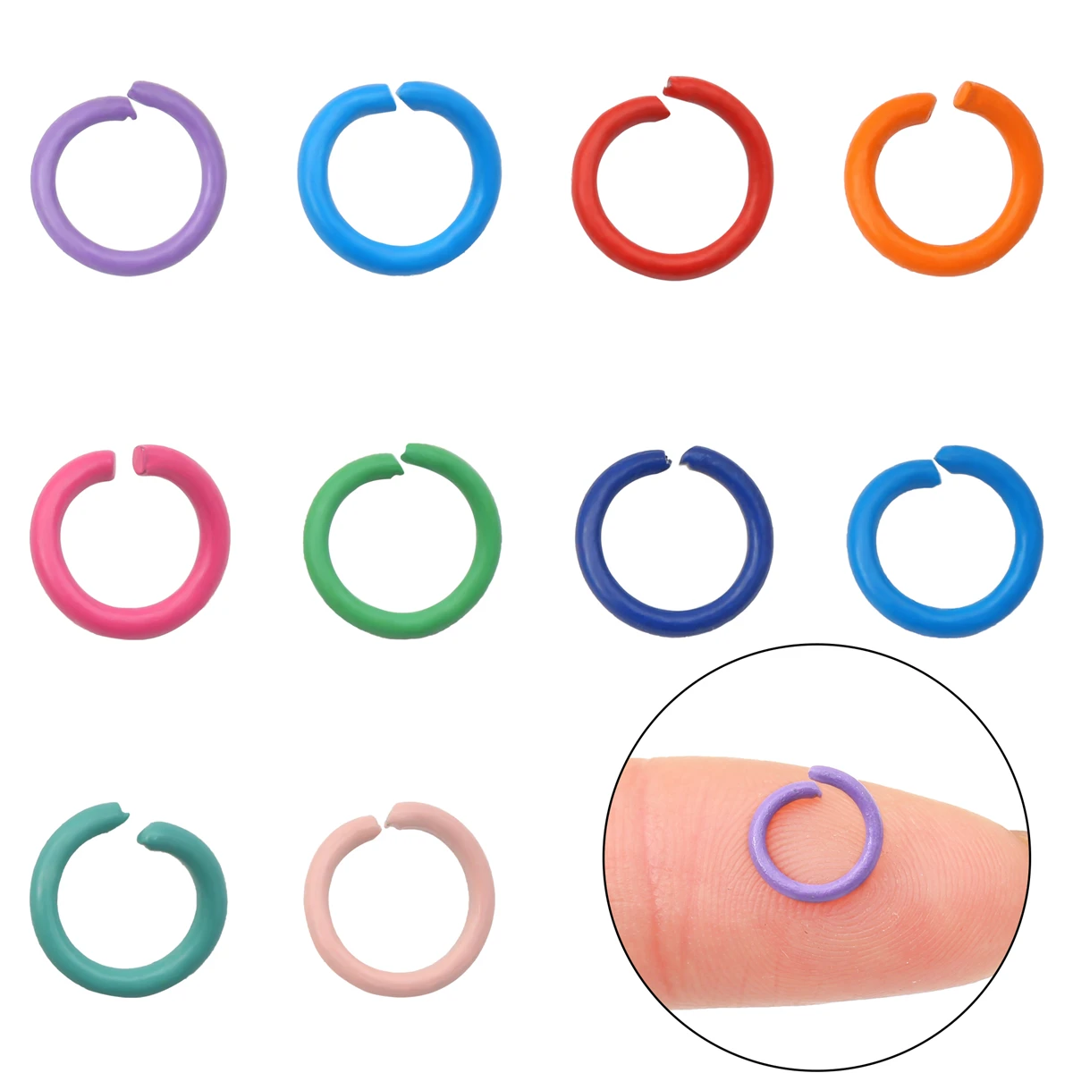 

50pcs Dia 8mm Colorful Metal Jump Rings Open Ring Jewelry Connectors For Jewelry Making Necklace Keyrings Accessories