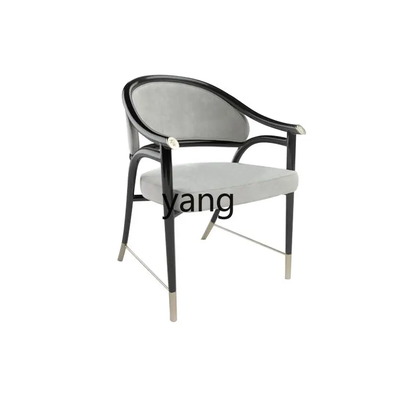 

Yjq Modern Minimalist New Chinese Style Solid Wood Chair Hotel Model Room Club Sales Office Designer Creative Dining Chair