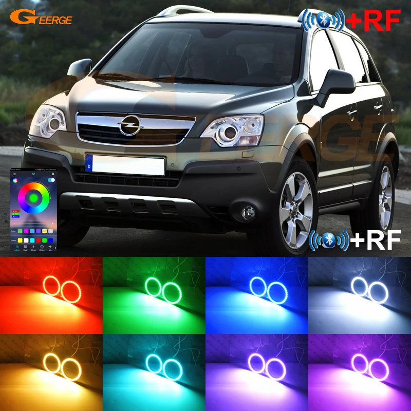 

For Opel Vauxhall Antara 2007 - 2012 2013 2014 2015 Bluetooth App Multi-Color Ultra Bright RGB LED Angel Eyes Kit Halo Rings