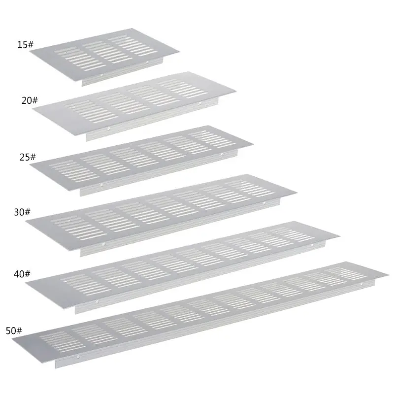 Sepatu Lemari Penutup Kisi Ventilasi Udara Aluminium Persegi Panjang Lebar 80MM Baru