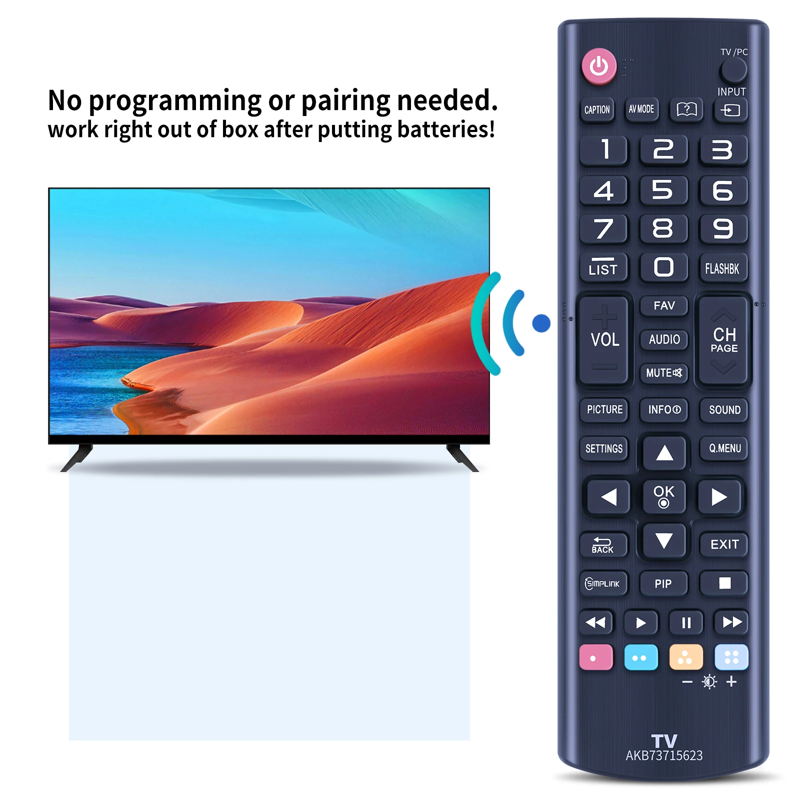 AKB73715623 Remote Control Replace For TV 26LN4500 24LN451B 29LN4510 22LN4510 24LN4510 29LN451B 28LN4500 22LN4500