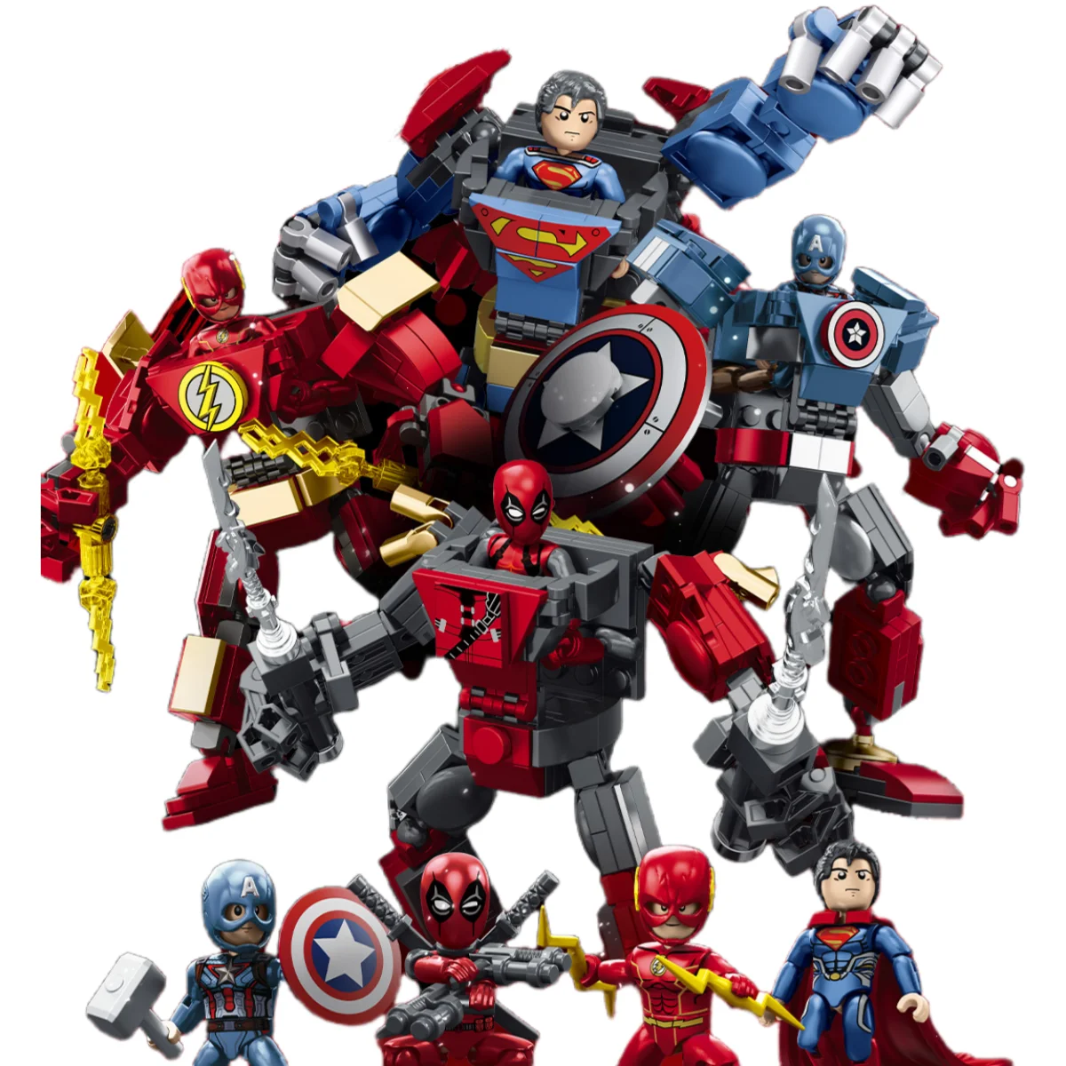 

Wangao Marvel строительные блоки модель фигурки совместимые Человек-паук Железный человек Веном Капитан Ястреб Дедпул техническая броня подарочные игрушки