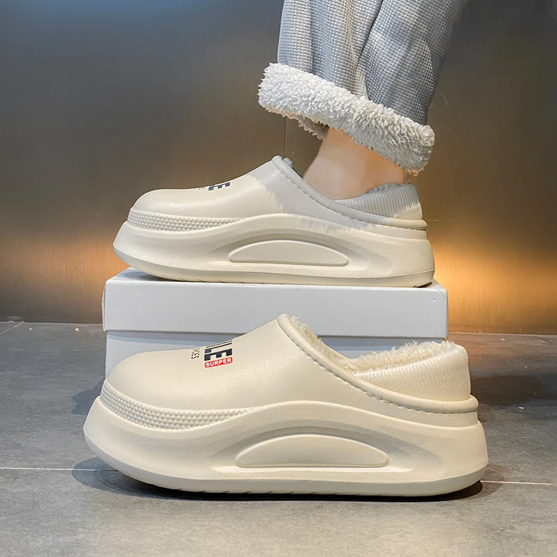 

Женская обувь, тапочки, удобные мужские сандалии без шнуровки, износостойкие теплые плюшевые сандалии для мужчин и женщин