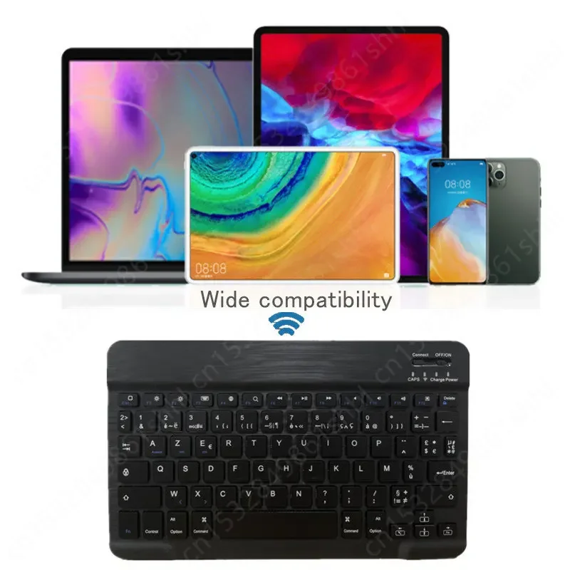 Clavier บลูทูธ Azerty Francais คีย์บอร์ดสําหรับ iPad Xiaomi Lenovo แท็บเล็ตรัสเซียสเปน Teclado คีย์บอร์ดไร้สาย