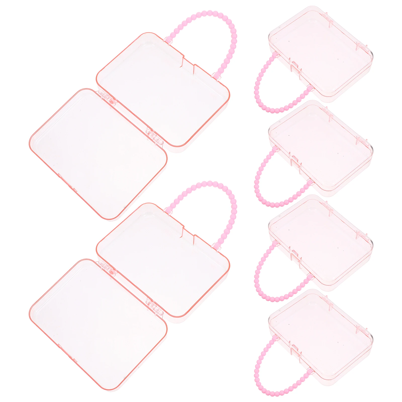

6Pcs Pink Handbag Candy Box Plastic Stable Treat Case Party Favor Boxes Present Packaging Wedding Valentines Birthday Size