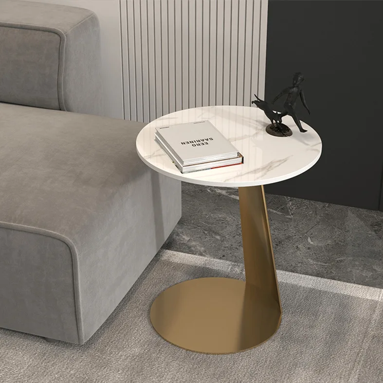 A Rocks By The Sofa, Corners, A Few Bedside Tables, Modern Minimalist Creativity, Light Luxury Living Room, Round Table,