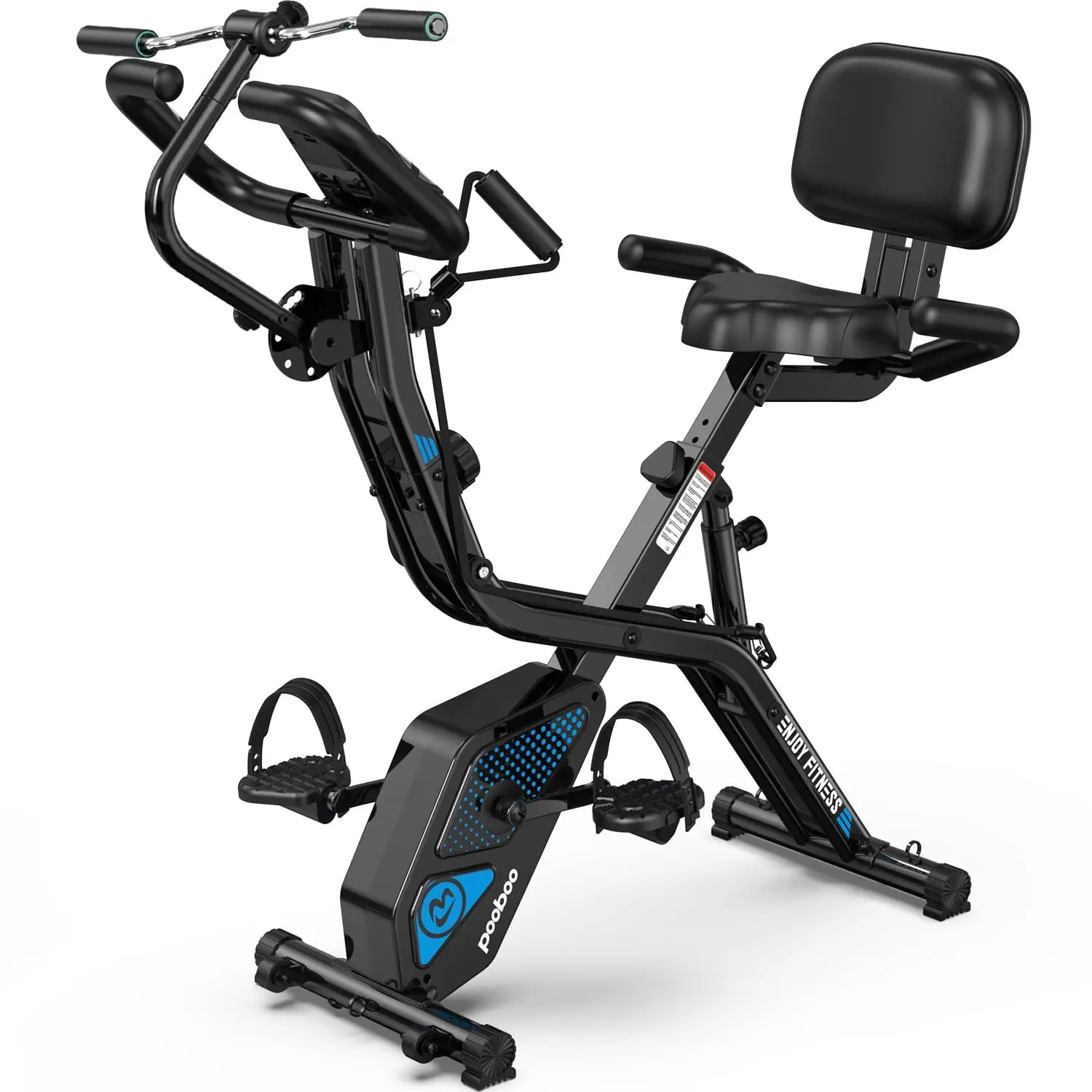 Folding Magnetic X‑Bike, Upright Exercise Bike for Home Gym