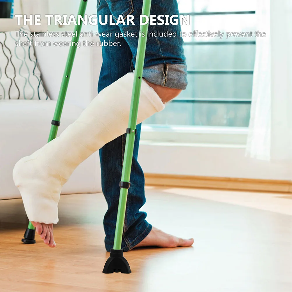 

4 шт. резиновые чехлы для трости, нескользящие треугольные подушечки для трости, противоскользящие прочные наконечники для походной палки, аксессуары для треккинга