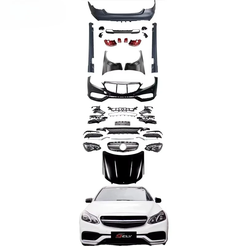 

Full Car Body Kit for E Class W212 10-13 Upgrade E63 14-16 Front Rear Bumper Engine Hood Grill Diffuser