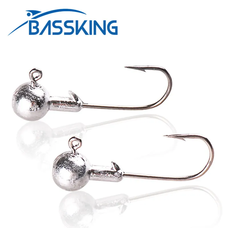 BASSKING 20Pcs 1g-20g Lead Head Barbed Fishing Hook Jig Bait Hooks For Soft Lure Fishing Tackle Pesca Accessories Jigging Hooks