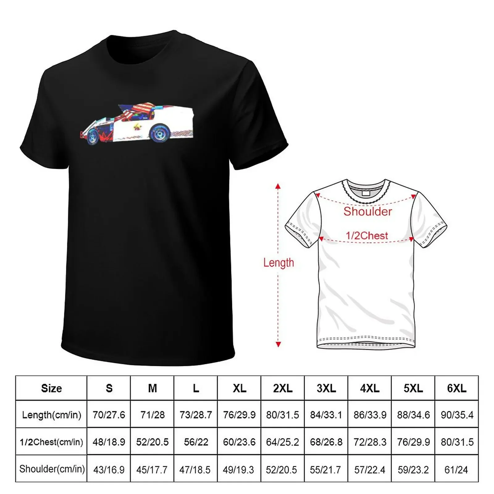 Modified Race Car Waving the American Flag T-Shirt graphic shirts hippie clothes sports fans shirts men