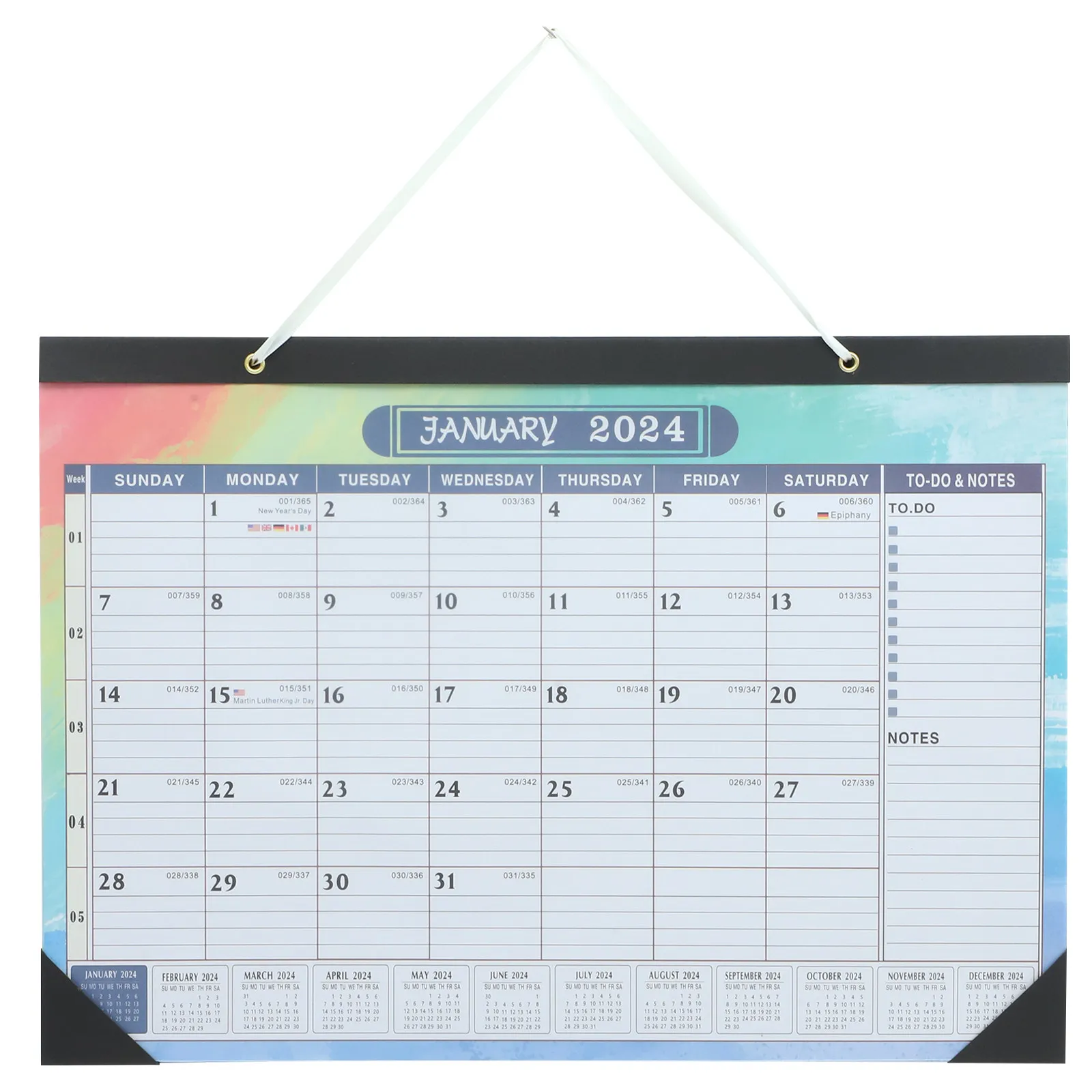

Monthly Wall Calendar 2024-2025 Thick Paper Hanging Countdown Household Office Classroom Appointment Daily Use Wall Calendar