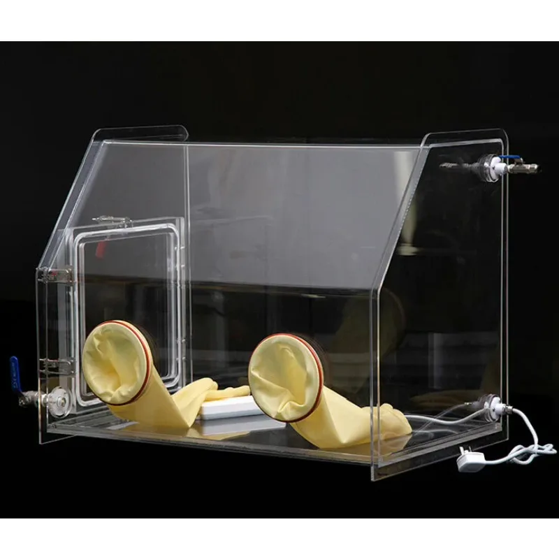 High transparent acrylic glove box vacuum dust-free work box for laboratory simple operation