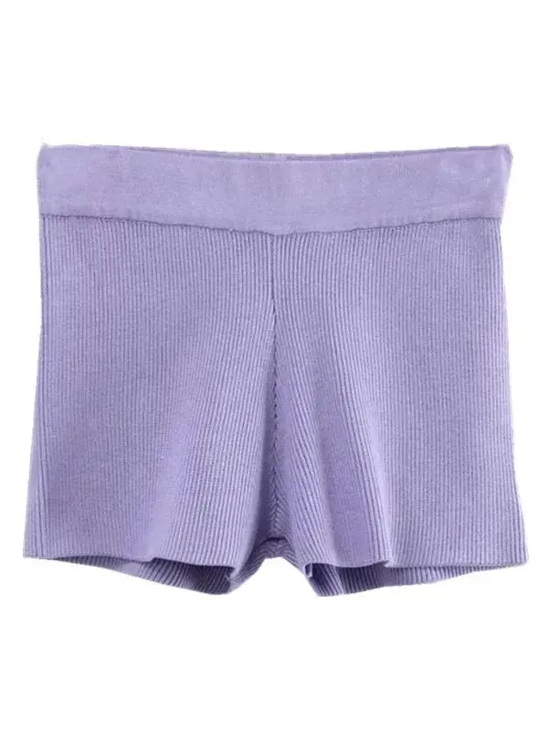 Mini pantalones cortos acanalados informales para mujer, ropa deportiva ajustada con banda elástica, de punto sólido, para gimnasio, verano, 2024