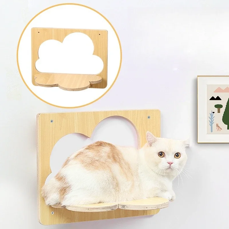 Solid wood cat climbing frame, cat tree, wall-mounted cat stair toy