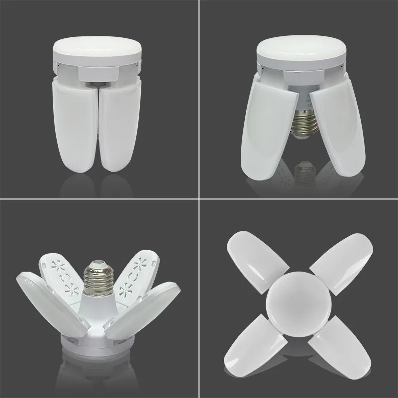 

2025 LED Folding Lamp Ceiling Lights Four-leaf Bulb Lamp Factory Living Room Home Garage Lamp Energy Saving Hot