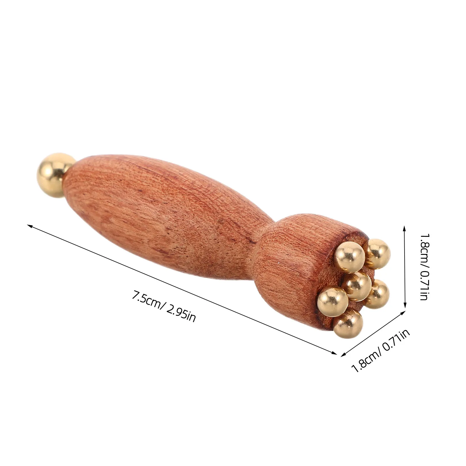 Wooden Eye Roller Massager Wood Copper Beads Under Eye Massage Tool Mini Lotus Pod Shape Facial Roller Spa Face view 6