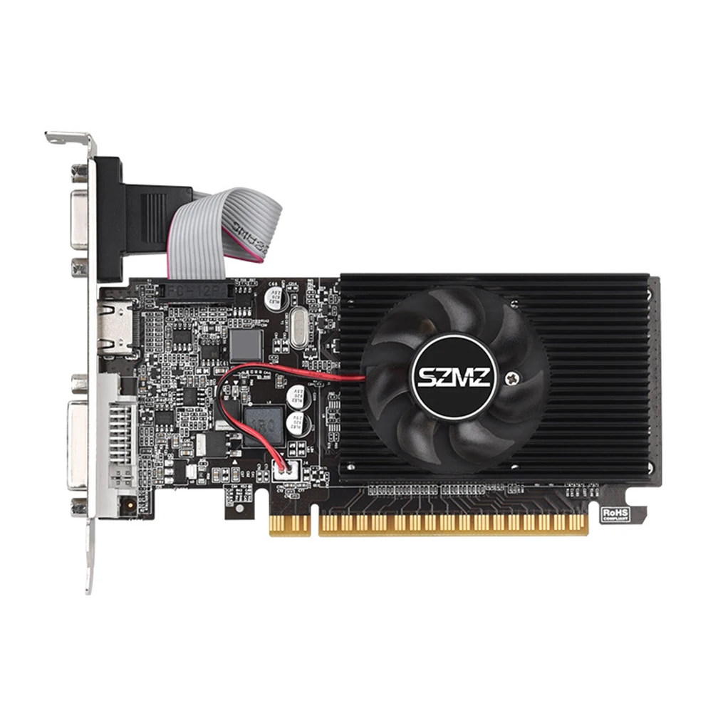 Placa gráfica gt210 1g com dvi vga hdmi-porta compatível placa de vídeo pic express2.0 placa gráfica de baixo perfil para escritório