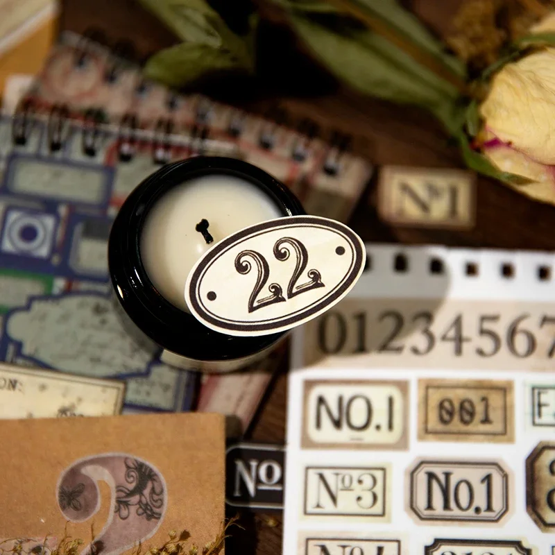 12 قطعة لوازم سكرابوكينغ مذكرات مخطط التسمية الزخرفية الحرفية تاريخ أرقام المواد الكولاج سكرابوكينغ 172*90 مللي متر