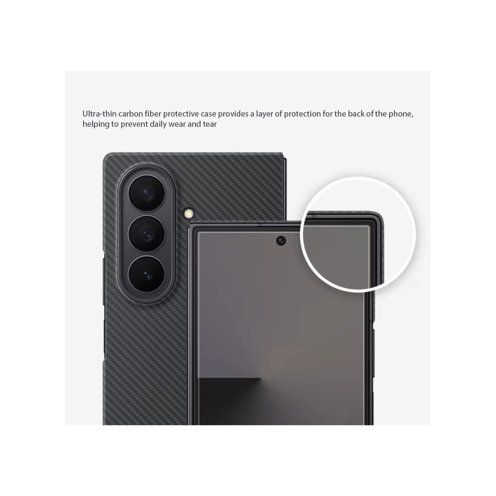 Противоударный магнитный чехол из углеродного волокна для Samsung Galaxy Z Fold7 2025, совместимый с MagSafe, ультратонкий с металлической защитой линз