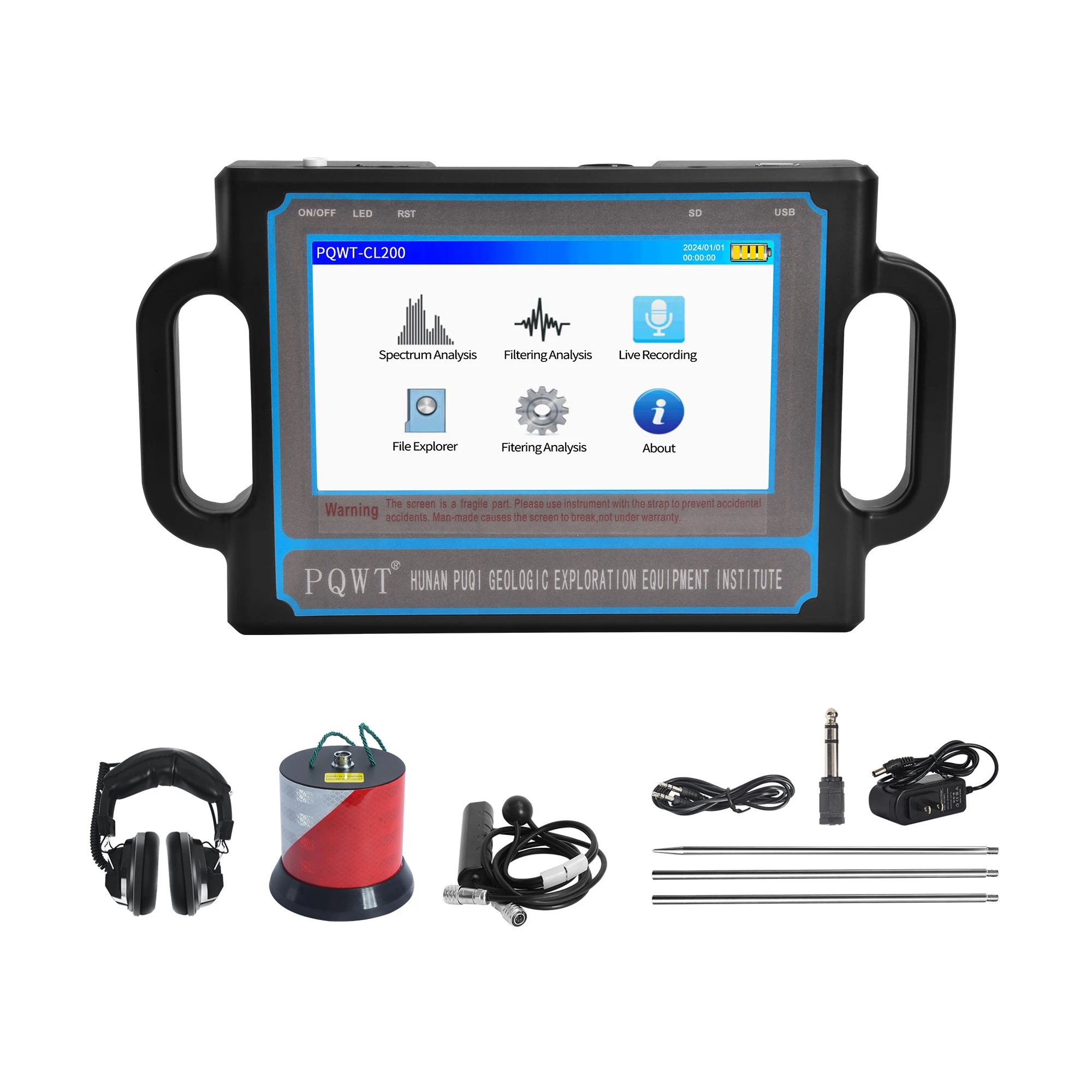

PQWT-CL200 Plumbing Tools Underground Water Leak Detector for Depth 2m Water Leakage Detector