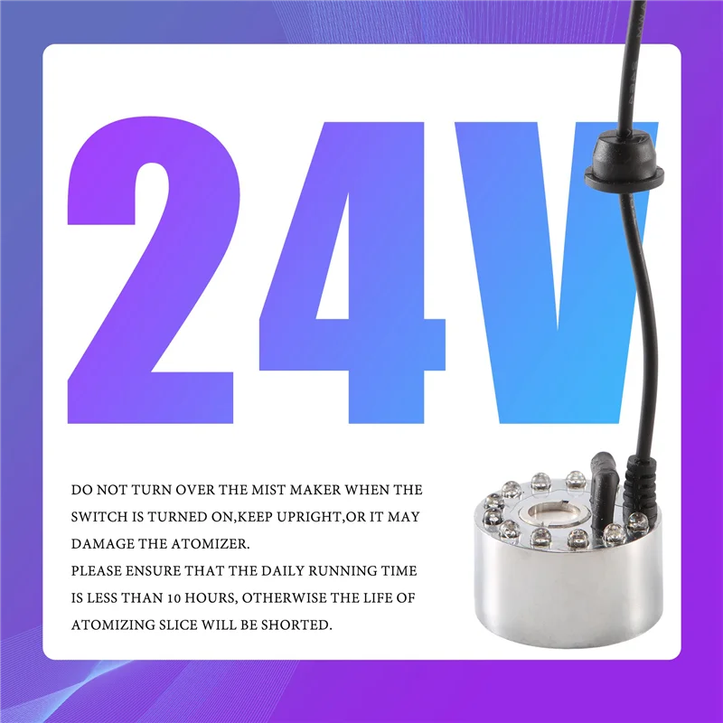 Mini Mist Maker, 12 LED Mister Fogger fontana d'acqua stagno nebbia macchina atomizzatore umidificatore d'aria per Halloween, natale