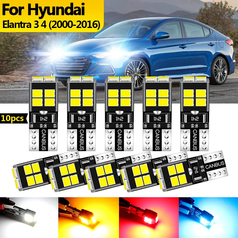 

10 шт. 12 В для Hyundai Elantra 3 4 2000 2001 2002-2016 светодиодный габаритный фонарь стояночная лампа W5W T10 194 Canbus автомобильные аксессуары