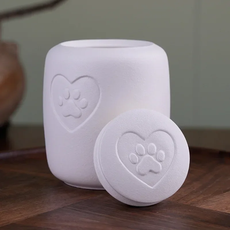 

Sealed Ceramic Jars Moisture-proof Pet Urn Canister Ash Storage Box Caskets Memorials Funerary Mini Decorative Urn Pet Products