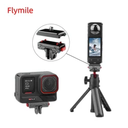 Flymile Magnetic Quick Release Base For Insta360 Ace Pro/2/X5/X4 Aluminum Alloy Extension Base Tripod Adapter Mount Plate Base
