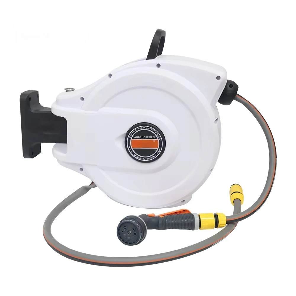 10MCustom Color Garden Hose Reel Rewindable Durable for Garden Watering Freestanding Garden Hose Reel