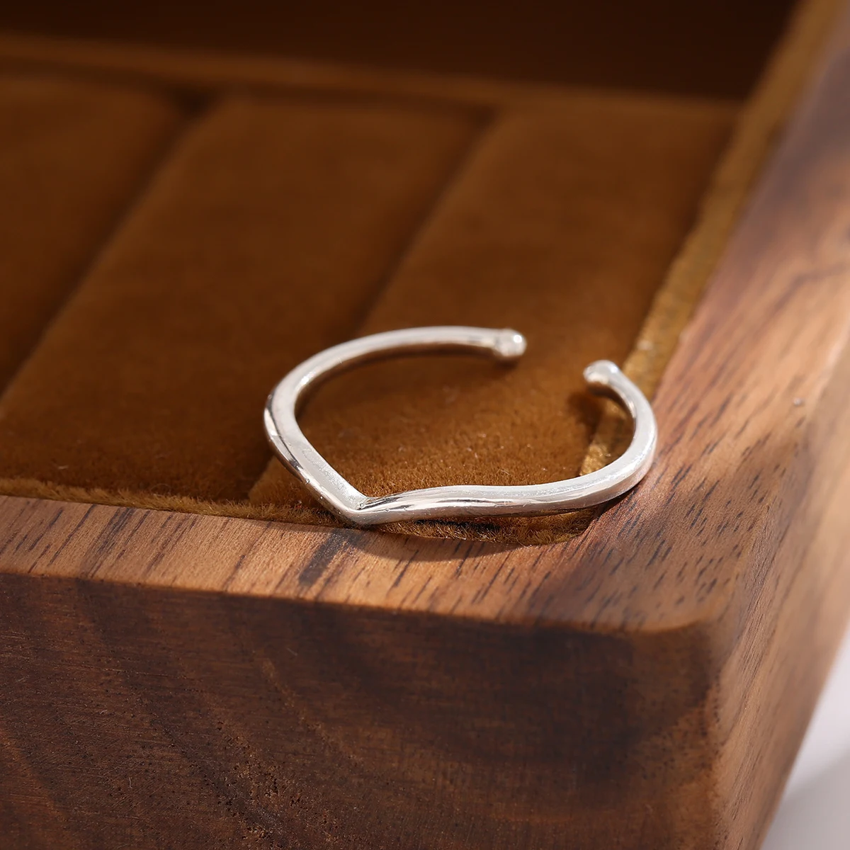 حلقات افتتاح هندسية ، على شكل V ، فضة إسترليني ، بسيطة ، رائعة ، أنيقة ، R313 #5