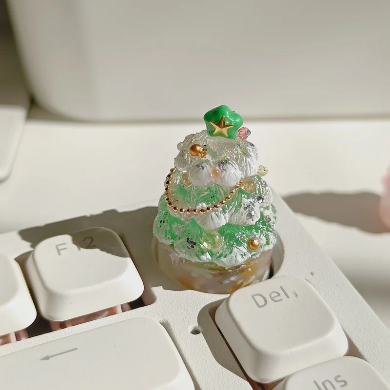 Christmas Tree Knob Keycaps Luminous Cute Personality Creative Christmas Gift Volume Button Keycaps Mechanical Keyboard Keycaps