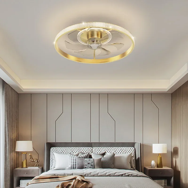 Lampada da soffitto per camera da letto Ventilatore Moderno e minimalista Ristorante per bambini Master Light Lusso integrato