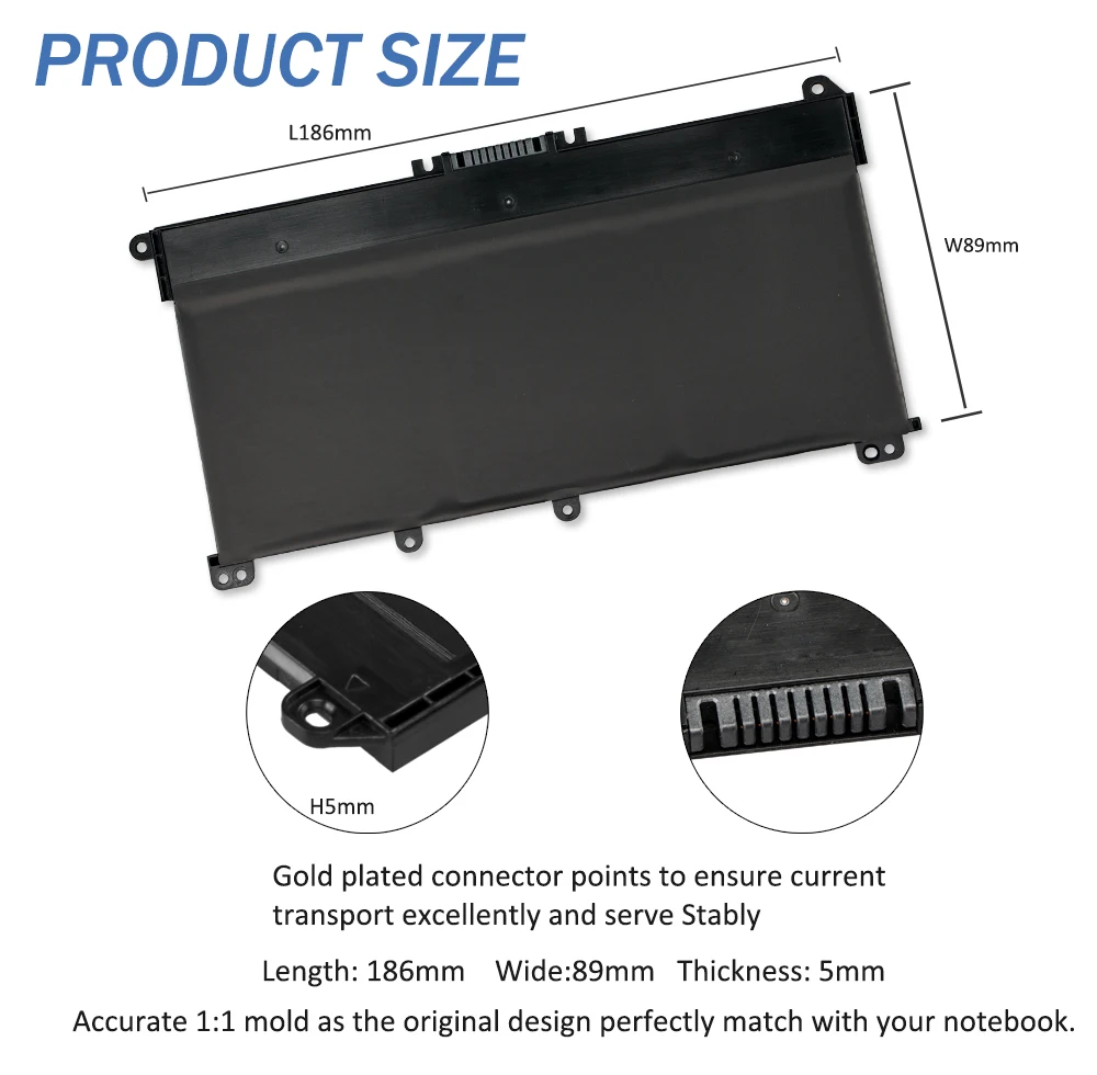 ETESBAY HT03XL Laptop Battery Replacement For HP 14-ma0312ng 14-df1000 14m-dh1003dx 14s-cr2002TU 14-CE0025TU 14-CE0034TX  41.7WH