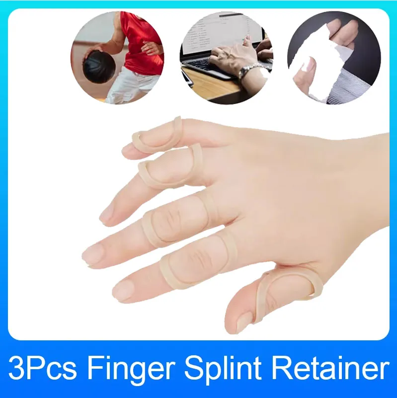 3Pcs Finger Splint Fixed Ring Adjustable Broken Finger Joint Stabilizer Finger Splint Bracket Protector Straightening Arthritis