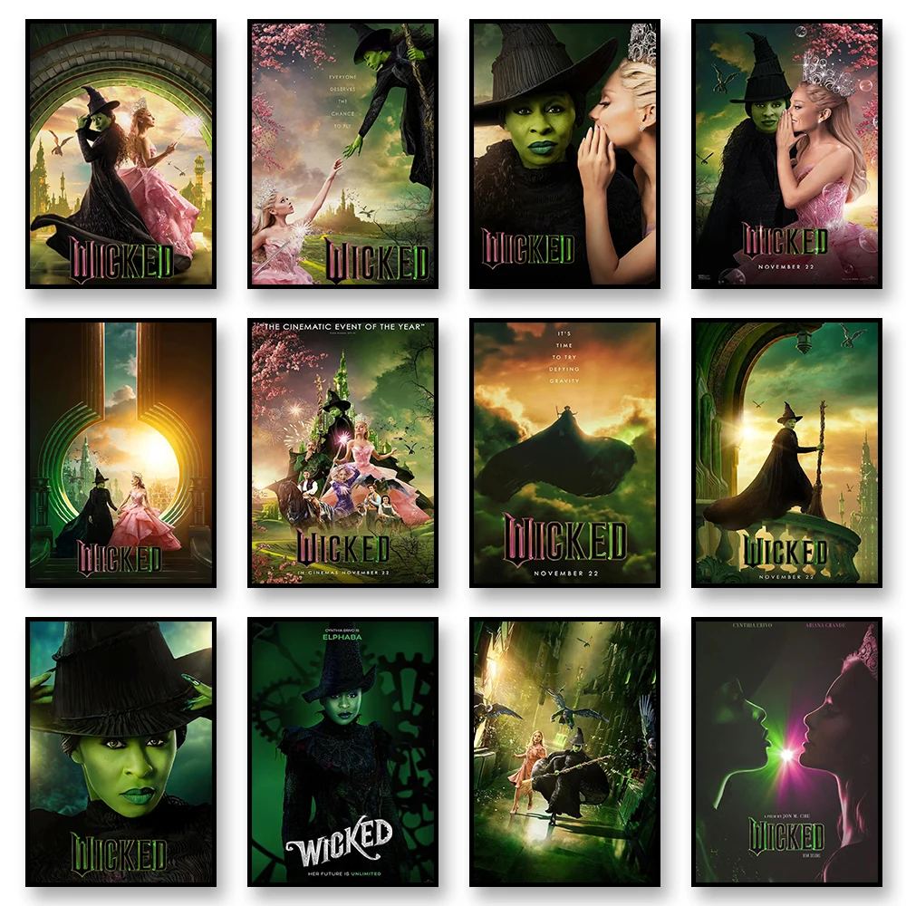 Wicked Movie Canvas Wall Art Print Poster lphaba Glinda Ariana Grande Fan Decorative Painting Home Decor Gift Gift Unframed