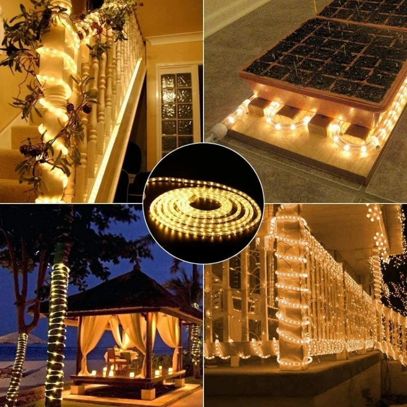 

Solar Tube Lamp Outdoor LED Copper Wire Lamp 8 Lighting Modes For Gardens Parties Christmas Thanksgiving Festivals Decoration