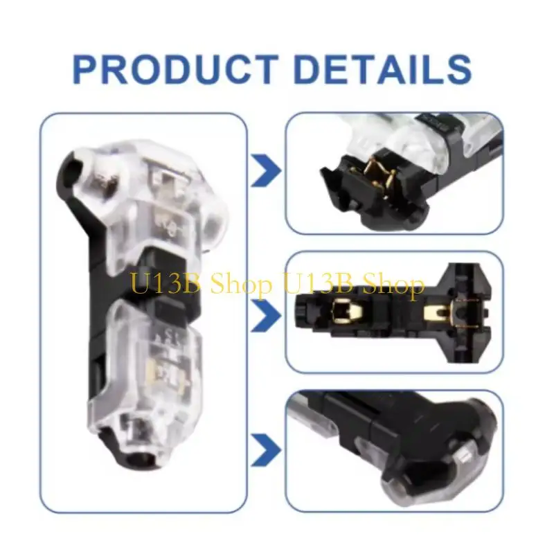 U13B 10Pcs Low Voltages Wire Connectors Solderless No Wire Stripping 2 Way 1 Pin Small