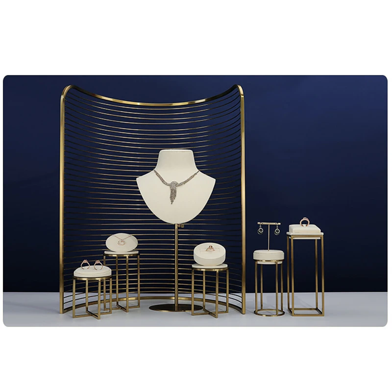 

Реквизит для демонстрации ожерелья и ювелирных изделий, витрина, металлическое кольцо из микрофибры, серьги, подставка для ожерелья и аксессуаров