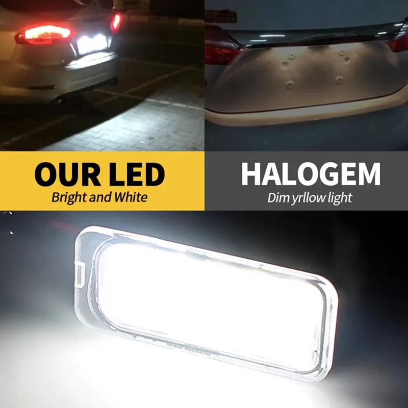 LED License Plate Light Car Number Plate Lamp Bulbs Assembly For Ford Fiesta JA8 Focus S-MAX C-MAX Mondeo Kuga Galaxy 2010-1