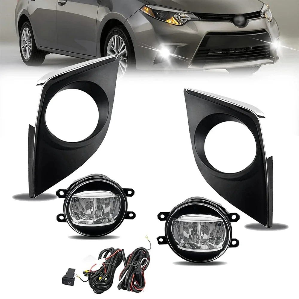 

LED Fog Lights For Toyota Corolla / Altis CE ECO L LE 2014 2015 2016 Bumper Driving Fog Lamp Assembly Replacement Kit OEM Lights