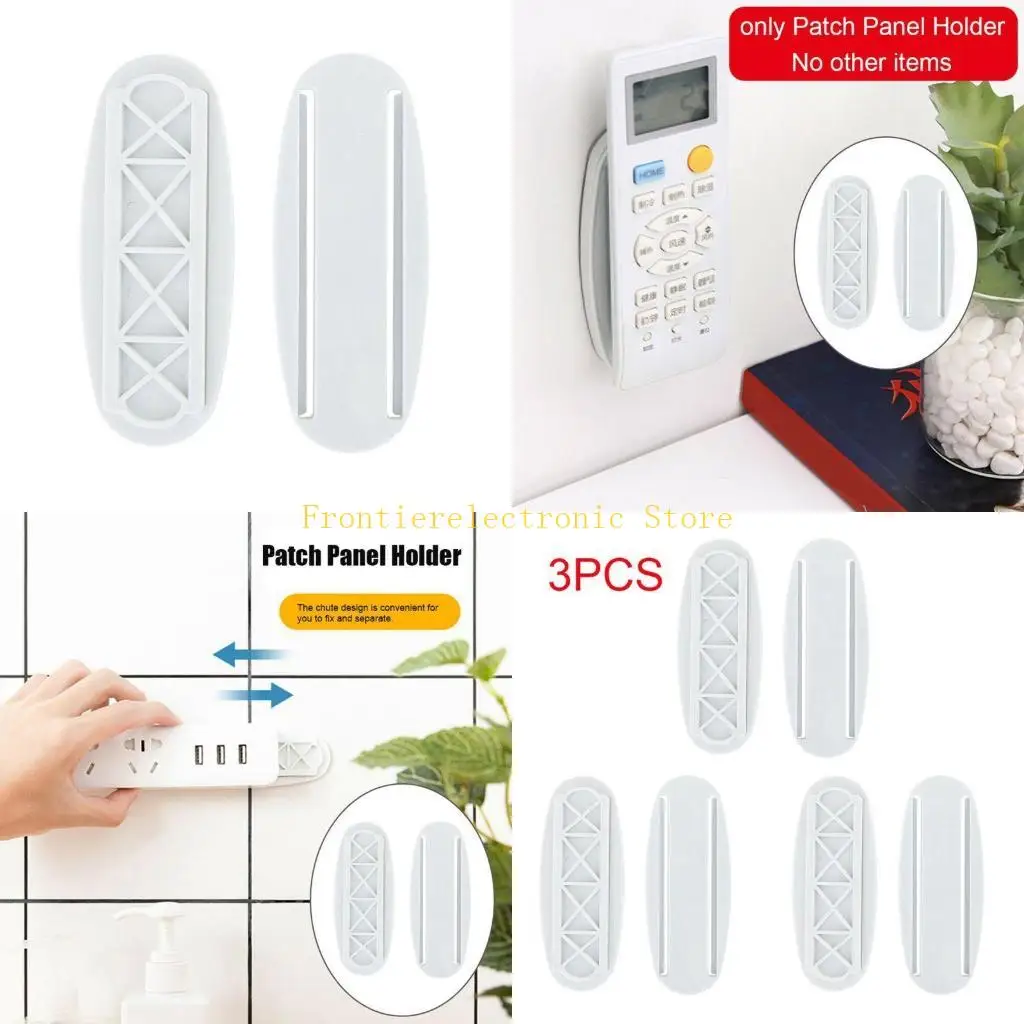 

G8DB Seamless Plug Sticker Holder Wall Fixer Power Strip Holders Storage Sockets Wall Shelf Stand Holder Hanger